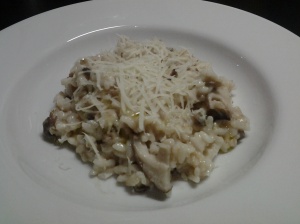 Duck and mushroom risotto